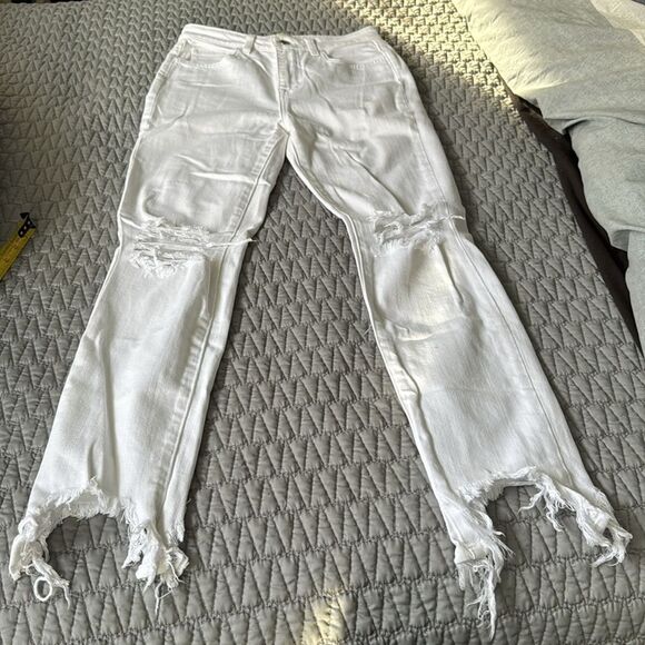 L'agence Women's White Distressed High Rise Skinny Jeans Pants Size 25 - Picture 7 of 10
